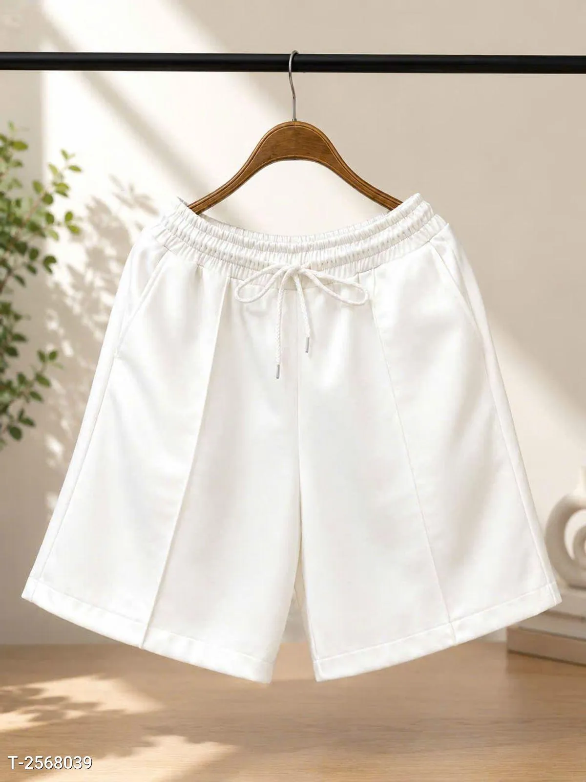 Quần Short Unisex Co Giãn Chất 2 Da Dày Dặn Mềm Mịn Phong Cách Hàn Quốc Màu Trắng - Ảnh chi tiết 3